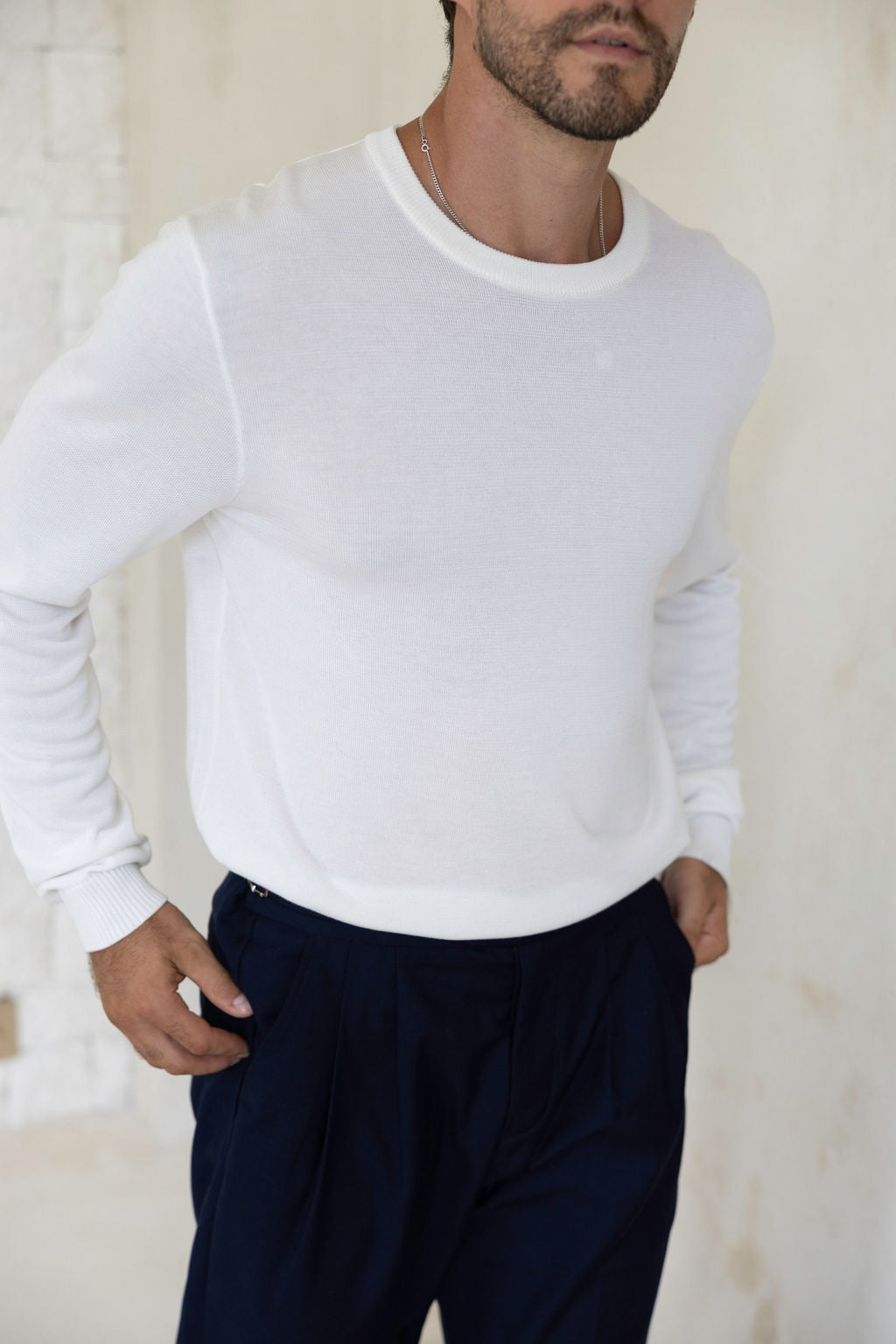 Porto Long Sleeve Sweater - Ecru