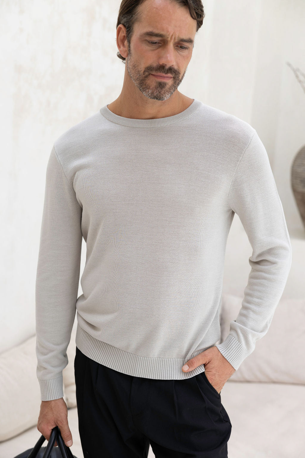 Porto Long Sleeve Sweater - Grey