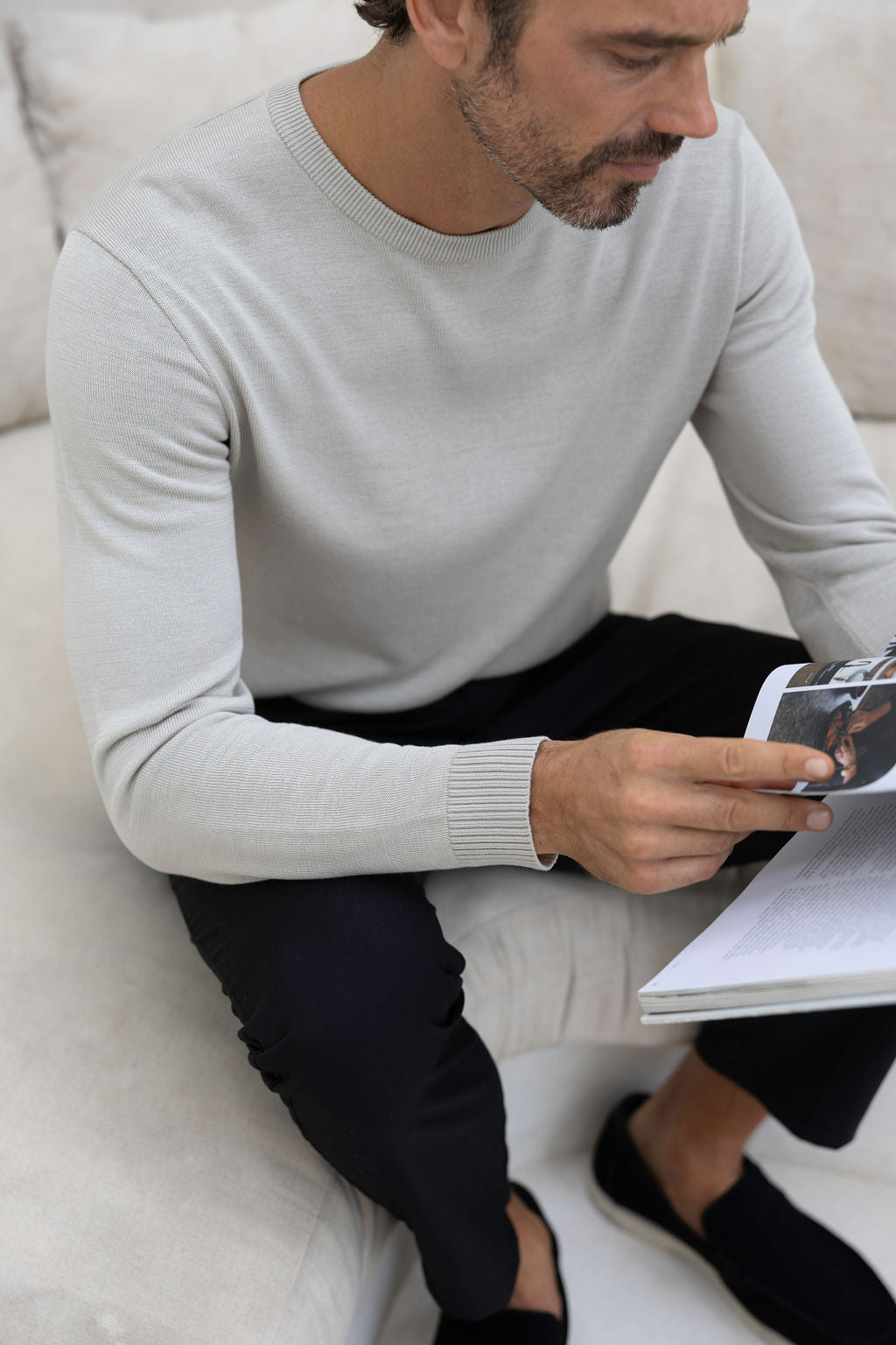 Porto Long Sleeve Sweater - Grey