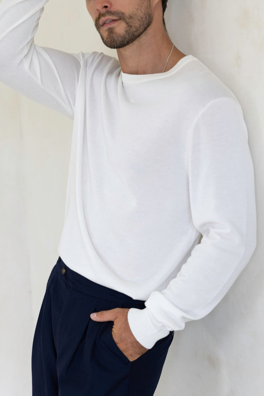 Porto Long Sleeve Sweater - Ecru