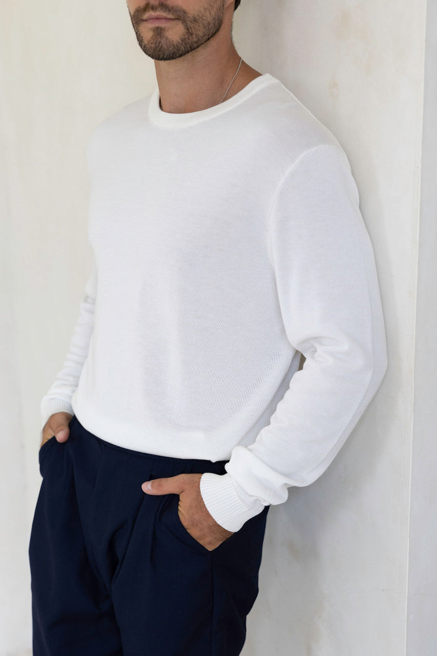 Porto Long Sleeve Sweater - Ecru