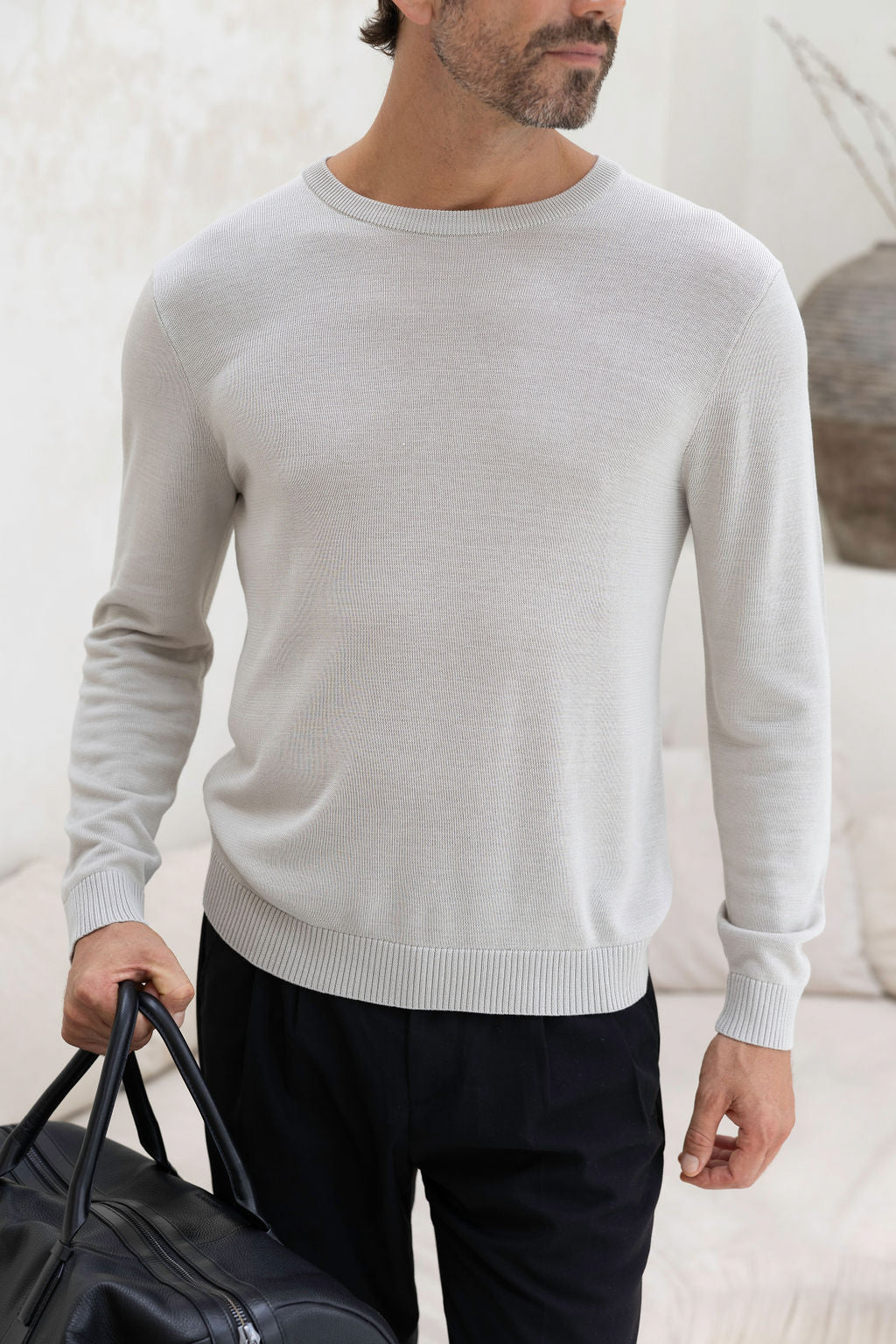 Porto Long Sleeve Sweater - Grey