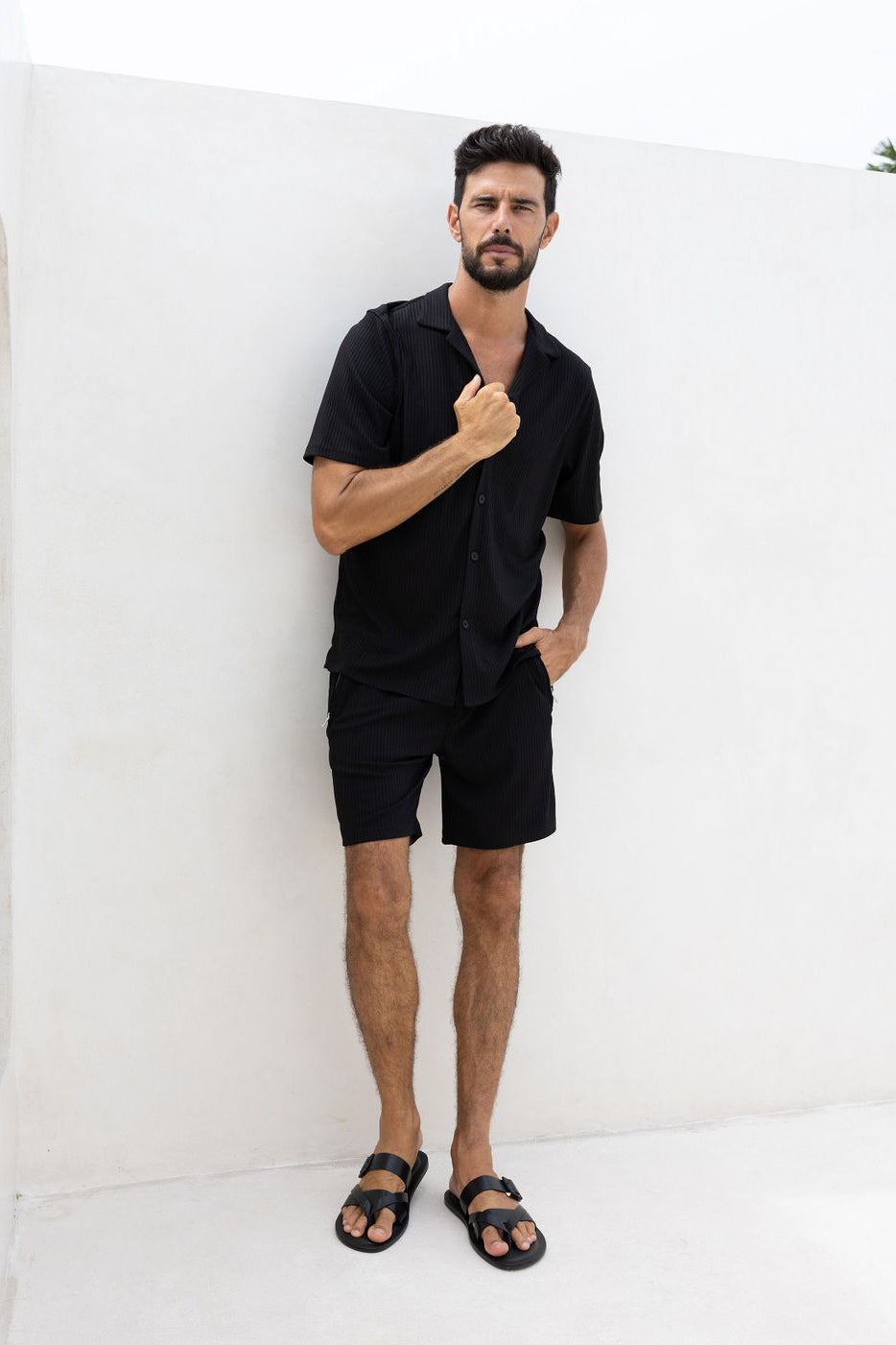 Arezzo Pleated Shirt - Black