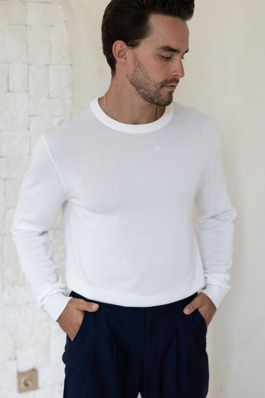 Porto Long Sleeve Sweater - Ecru